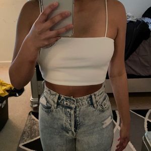 white crop top